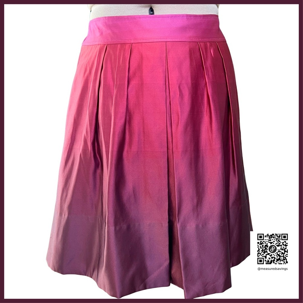 Ann Taylor (8 - NWT) Cranberry Ombré Silk Blend Skirt with Pockets